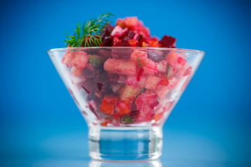 salad of boiled vegetables with beets