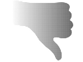 halftone down thumb hand