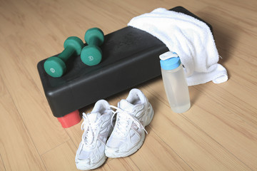 Different tools for fitness in a gym