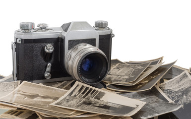 alte antike fotokamera mit fotos