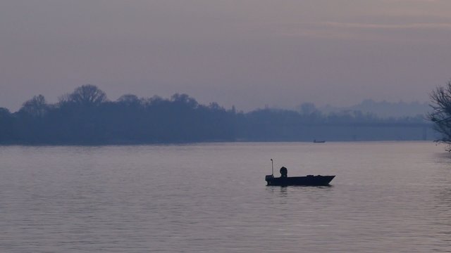 Fishing boat on river