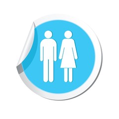 Map pointer with man and woman icon. Vector illustration