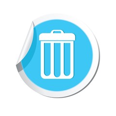 Map pointer with trash can icon. Vector illustration