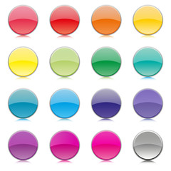 Set of multicolored buttons, vector illustration.