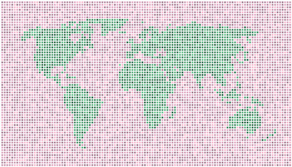 World map dots Pink Green EPS 10