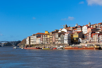 Fototapeta na wymiar Overview of Old Town of Porto, Portugal