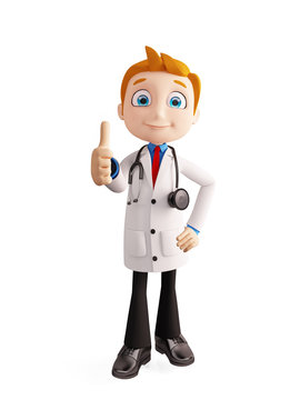 doctor with thumbs up pose