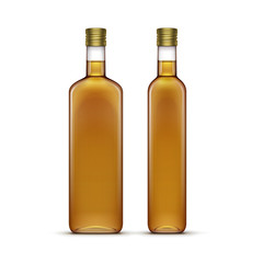 Vector Set of Olive or Sunflower Oil Glass Bottles