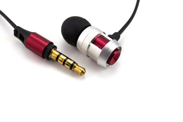 earphones on white background