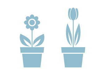 Flower icons on white background