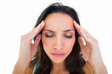 Fototapeta premium Pretty brunette with a headache