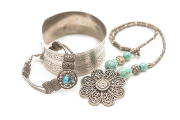 collection of silver jewelry