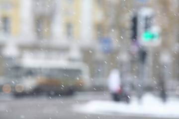 city snowfall motion cars