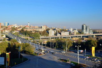 Fototapeta na wymiar Russia. Rostov-on-Don. View of the city center and the avenue st
