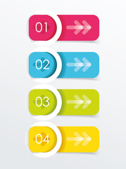 Obraz premium Colorful banners with white circles.