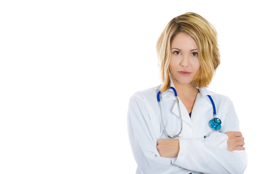 Portrait confident young female doctor 