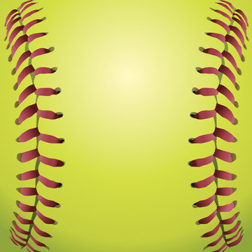 Softball Laces Closeup Background Illustration