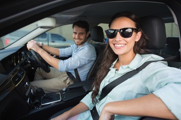 Young couple on a road trip