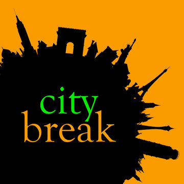 city break color vector