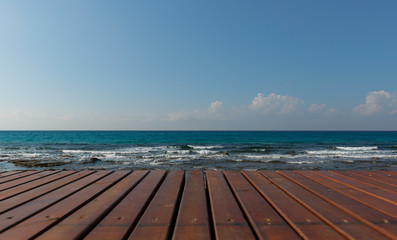 Fototapeta premium wooden platform overlooking the sea