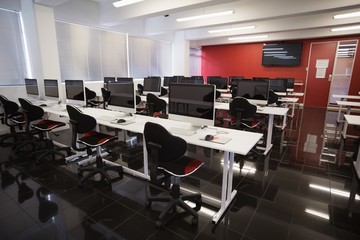 Empty computer room