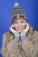 Model Released. Attractive Young Woman Wearing Woolen Hat