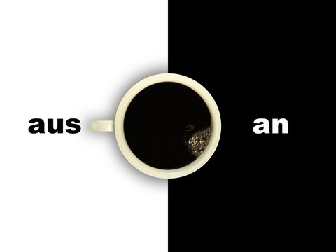 Kaffee aus und an