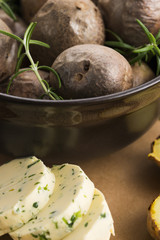 baked potatoes with herbs butter