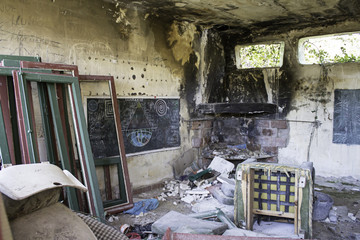 Interior ruin house