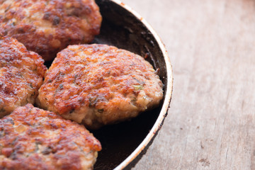 Juicy fried meat cutlets.