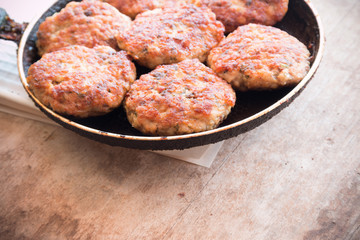 Juicy fried meat cutlets.