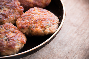 Juicy fried meat cutlets.