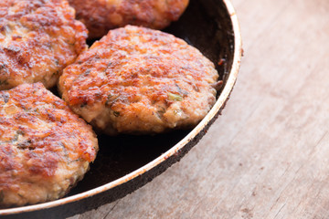 Juicy fried meat cutlets.