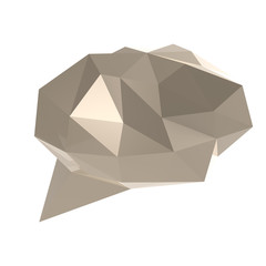 low poly geometric speech bubble on white background