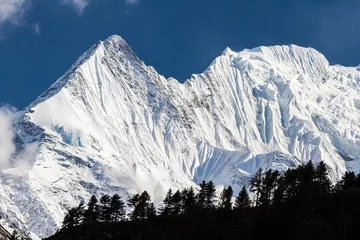 Deurstickers Annapurna White high snowy mountains of Nepal, Annapurna region