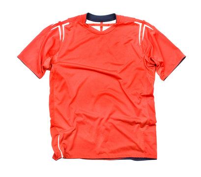 Red Sports Shirt On A White Background