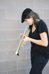 Female trumpet player.