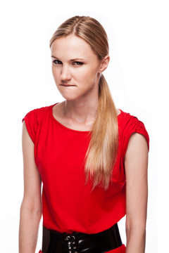 Young woman with anger face