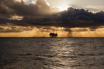 Oil platform on the North Sea