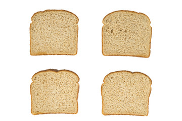 Four Slices Wheat Bread Top View