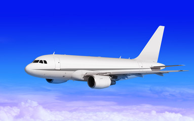 Fototapeta na wymiar cargo plane on blue sky