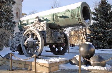 King Cannon (Tsar Cannon) in Moscow Kremlin, UNESCO World Heritage Site.