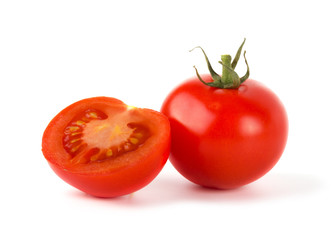 Tomato vegetables on white background