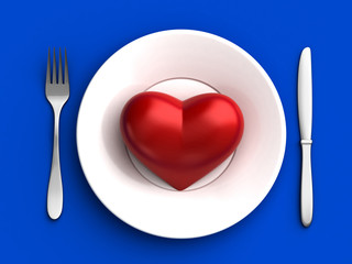 Heart in plate