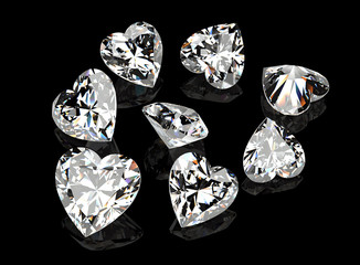 I love you. Heart shape gemstone. Collections of jewelry gems