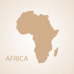 Fototapeta na wymiar Africa map brown