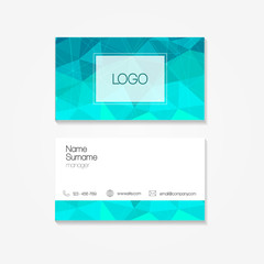 Polygonal business card. Vector illustration.