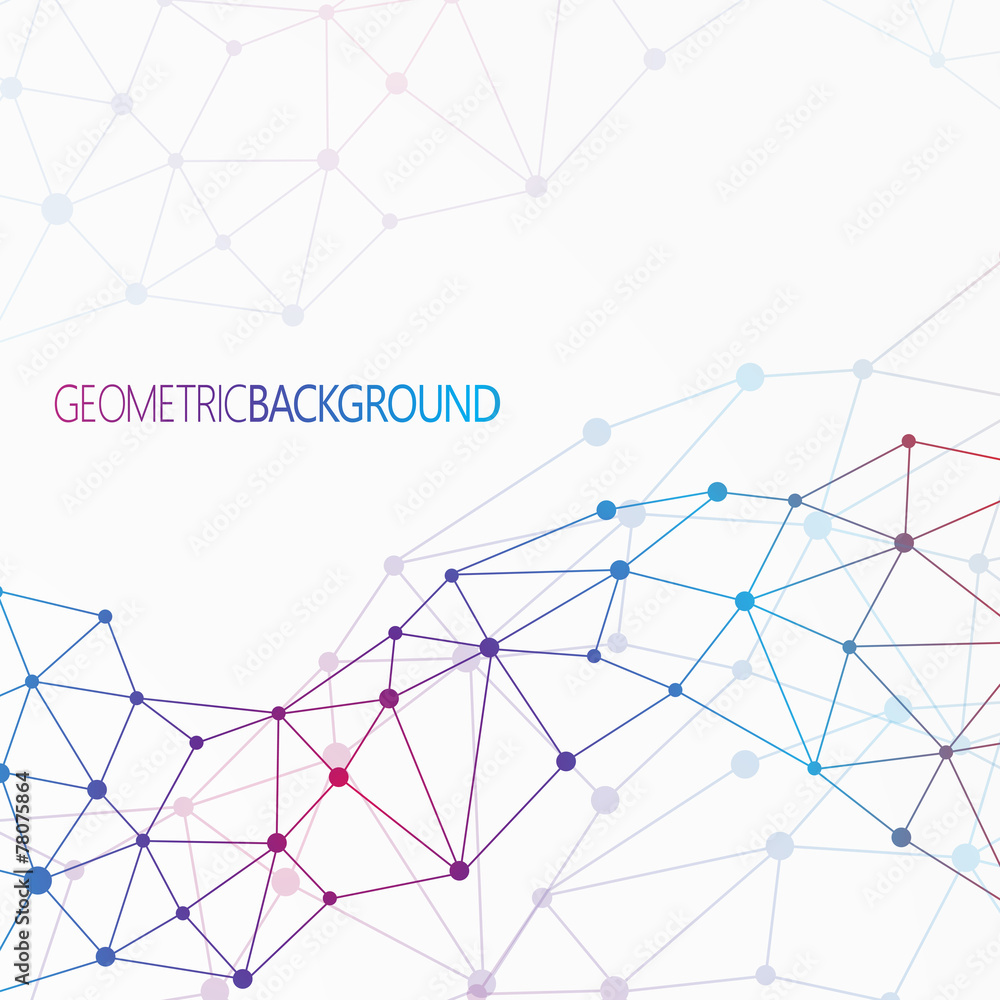 Poster geometric colorful background molecule and communication for