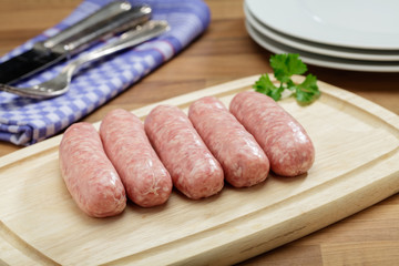 Frische grobe Bratwurst