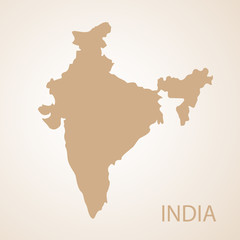 Fototapeta na wymiar India map brown vector illustration